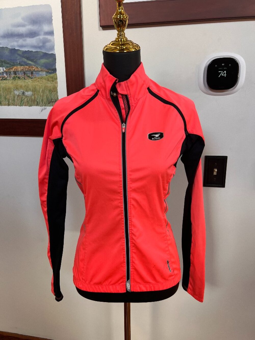 Preloved SUGOI RS 120 Convertible Cycling Jacket Women's M Electric Salmon